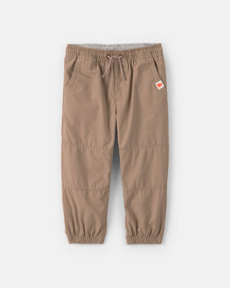toddler boy poplin joggers - khaki