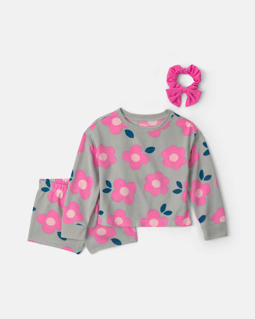 Carter's toddler girl floral loose fit 3-piece pajama set 3T Pink