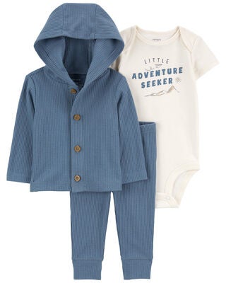 Product image 1 of Baby 3-Piece "Little Adventure Seeker" Cardigan Set 