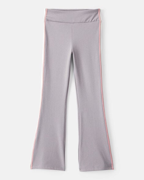 girls knit flare active pants - grey