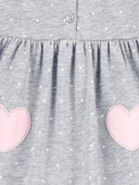 Grey - Baby Heart Jersey Dress, Selected