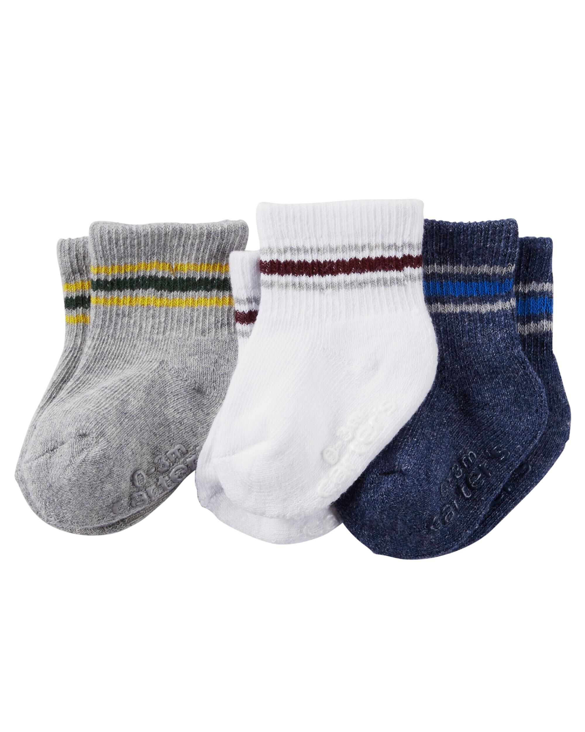 Carters Baby Boys 3-Pack Hi Socks