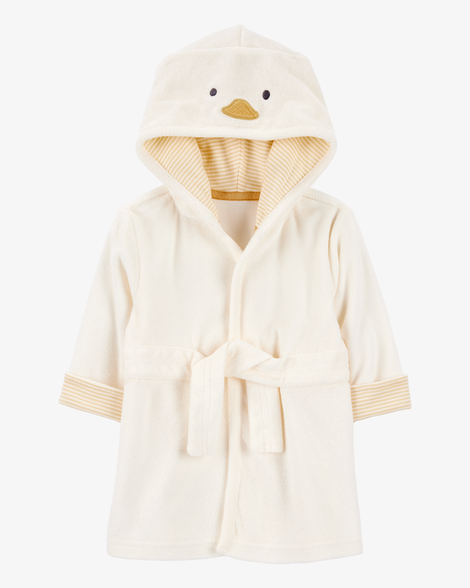 baby chick hooded terry robe - ivory