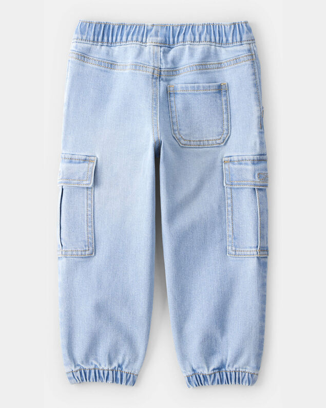 Product image 2 of Toddler Boy Mid-Rise Denim Cargo Joggers - Blue