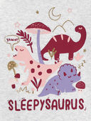 Pink/Grey - Baby 4-Piece Dinosaur Cotton Blend Pajamas, Selected