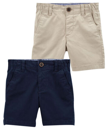 Toddler 2-Pack Khaki & Navy Uniform Chino Shorts Set