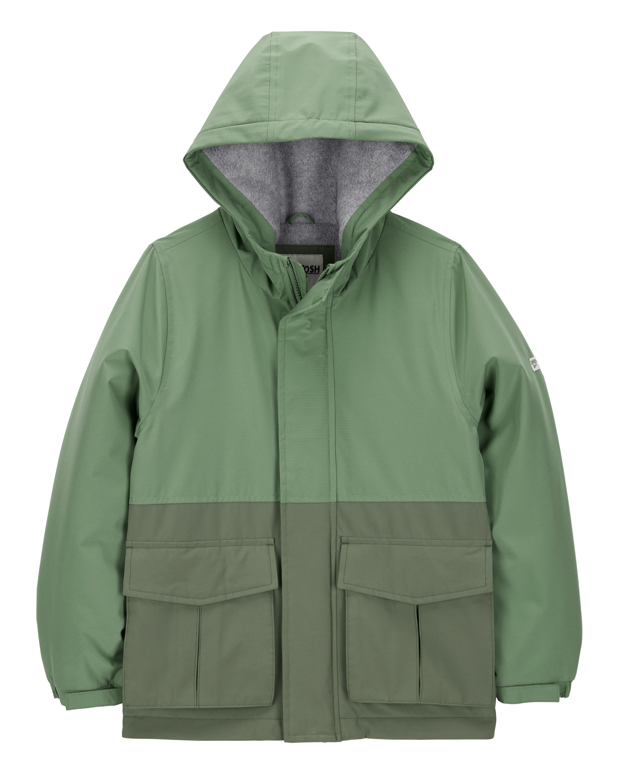 Boys Midweight Color Block Jacket - Green