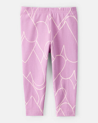 Product image 2 of Baby Girl Cotton Heart Stretch Leggings - Purple