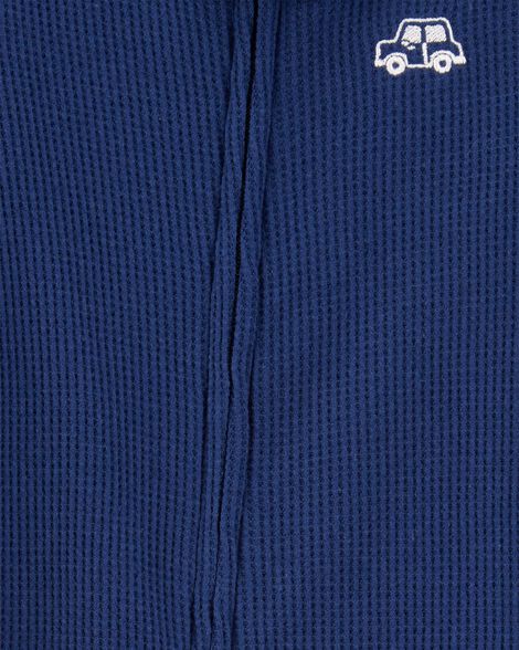 Product image 2 of Toddler Boy Car Waffle Knit Footie 1-Piece Pajamas - Navy