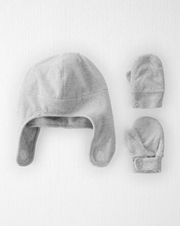Toddler 2-Pack Recycled Fleece Hat and Mittens Set