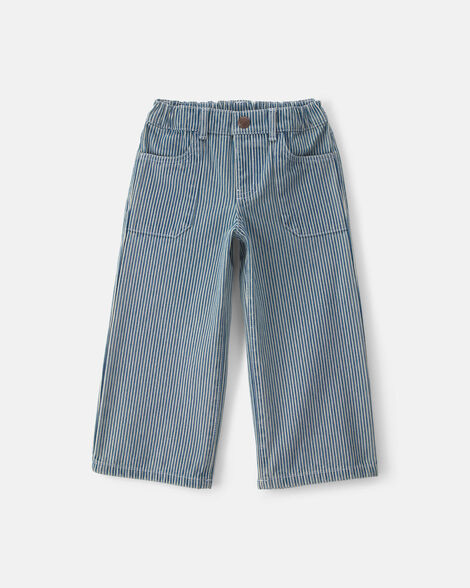 Toddler Girl Hickory Stripe Denim Relaxed Jeans - Light Wash