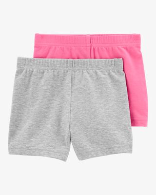 Product image 1 of Toddler 2-Pack Pink/Grey Bike Shorts