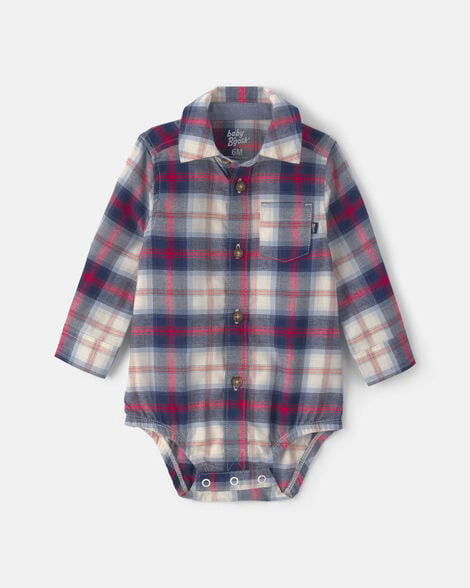 Baby Boy Plaid Long-Sleeve Bodysuit