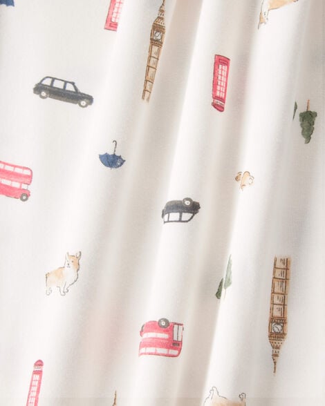  Product image 2 of Baby London Print PurelySoft Footie 1-Piece Pajamas - Ivory