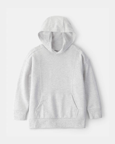boys french terry hoodie - heather grey   