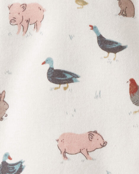 Product image 3 of Baby Organic Cotton Sleep & Play Pajamas in Farm Friends Print