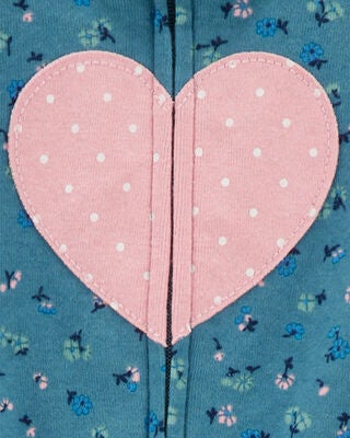 Product image 2 of Toddler 1-Piece Heart 100% Snug Fit Cotton Footie Pajamas