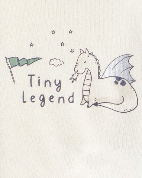 Baby Boy Dragon 100% Cotton Long-Sleeve 2-Way Zip 1-Piece Pajamas