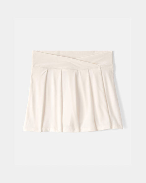 girls pleated active skort - white