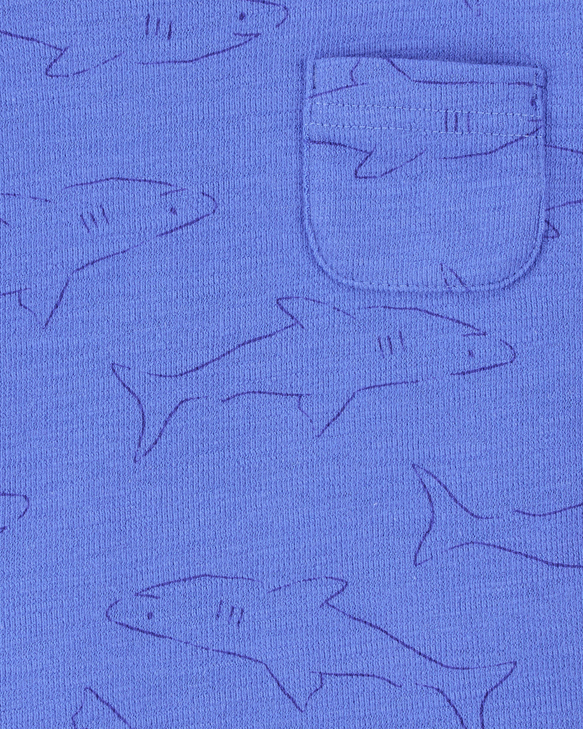 Baby 2-Piece Shark Pocket Tee & Pull-On Slub Jersey Shorts Set - Blue