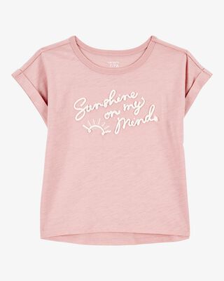 Product image 1 of Kid Short Sleeve "Sunshine On My Mind" Fashion Top - Pink