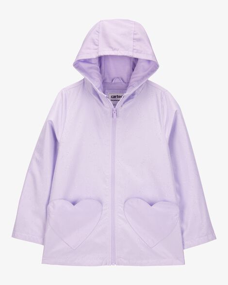  Product image 1 of Kid Heart Pockets Rain Jacket - Purple