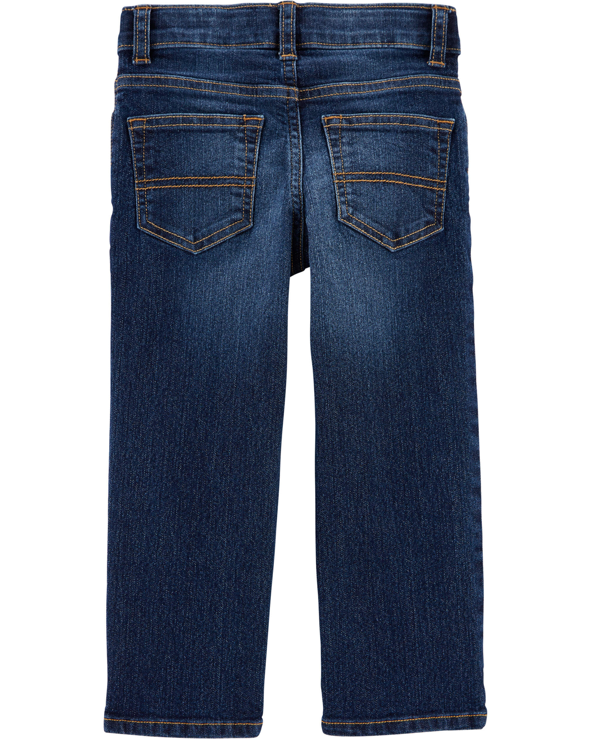 90s OSHKOSH B'GOSH 襟レザー スイングトップ Baby Knit-Like Denim Hickory Stripe Overalls - OshKosh