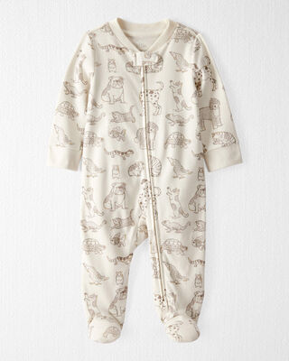 Product image 1 of Baby Organic Cotton Animal-Print Sleep & Play Pajamas