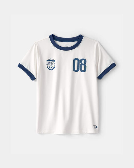 kids 'team captain' active graphic tee - white