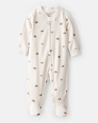 Baby Otter Print 100% Cotton Long-Sleeve Snug Fit Sleep & Play Pajamas - Blue