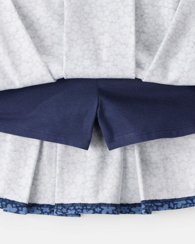 Product image 2 of Kid Floral Pleated Pull-On Skort - Navy