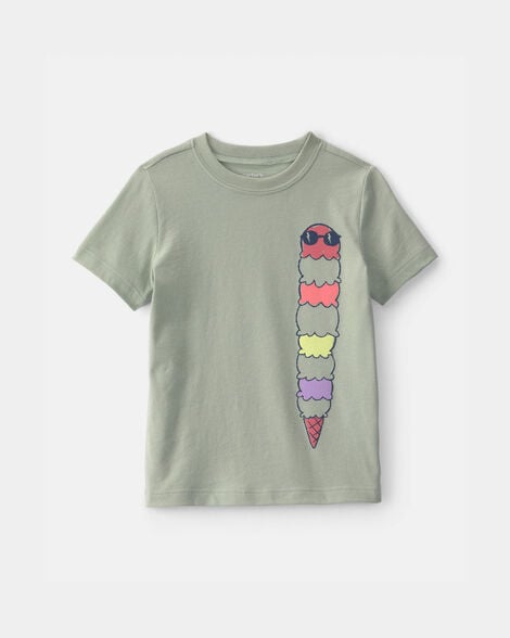 toddler ice cream chill graphic tee - green