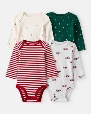 Baby Boy Snowman Long-Sleeve Graphic Bodysuit - Blue