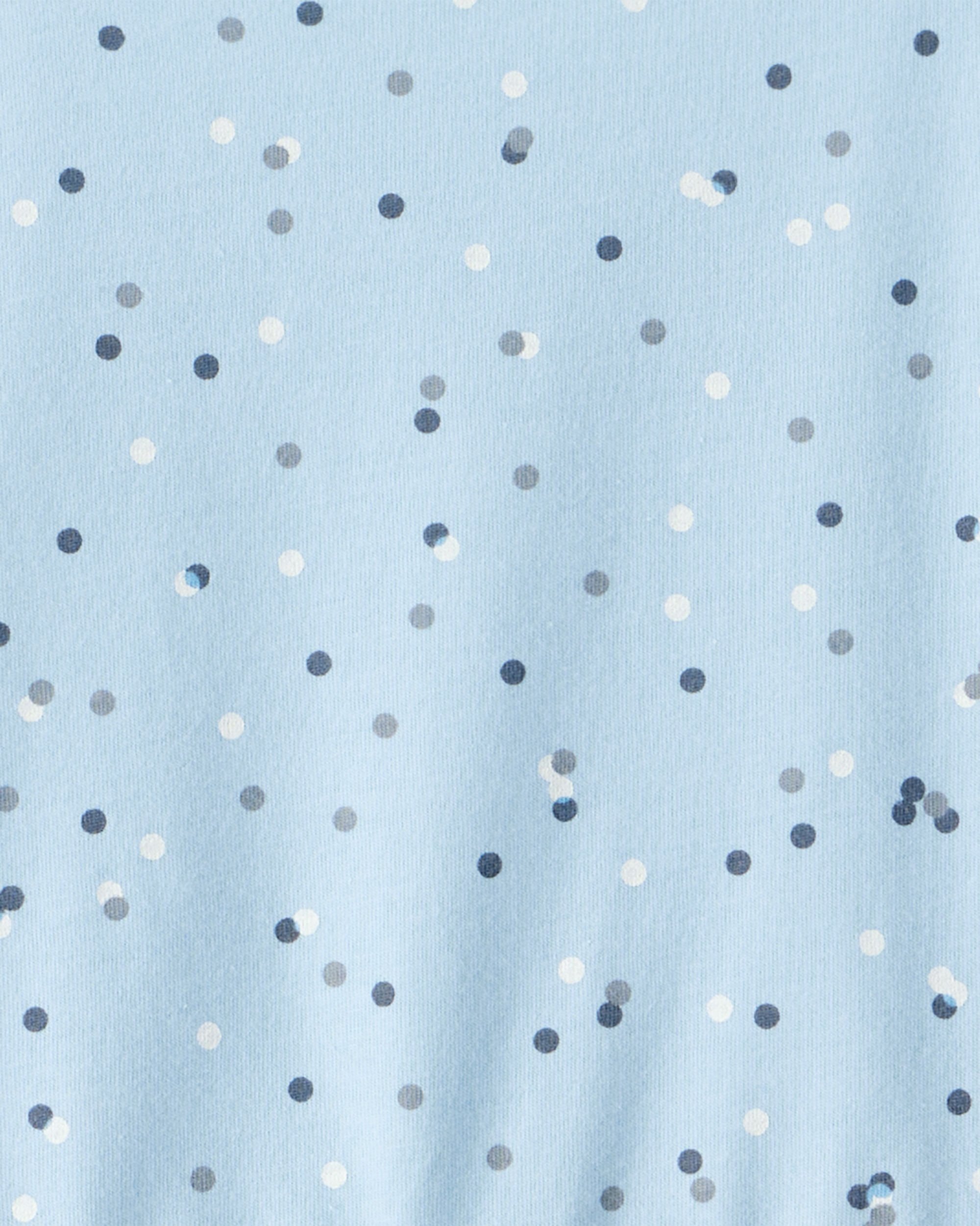 Girls Confetti Print Long-Sleeve Dress - Blue