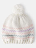 White - Girls Winter Hat - White, Selected