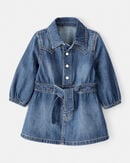 Baby Girl Western Denim Long-Sleeve Top - Black