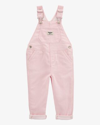 Product image 1 of Toddler Knit Denim Hickory Stripe Overalls - Pink