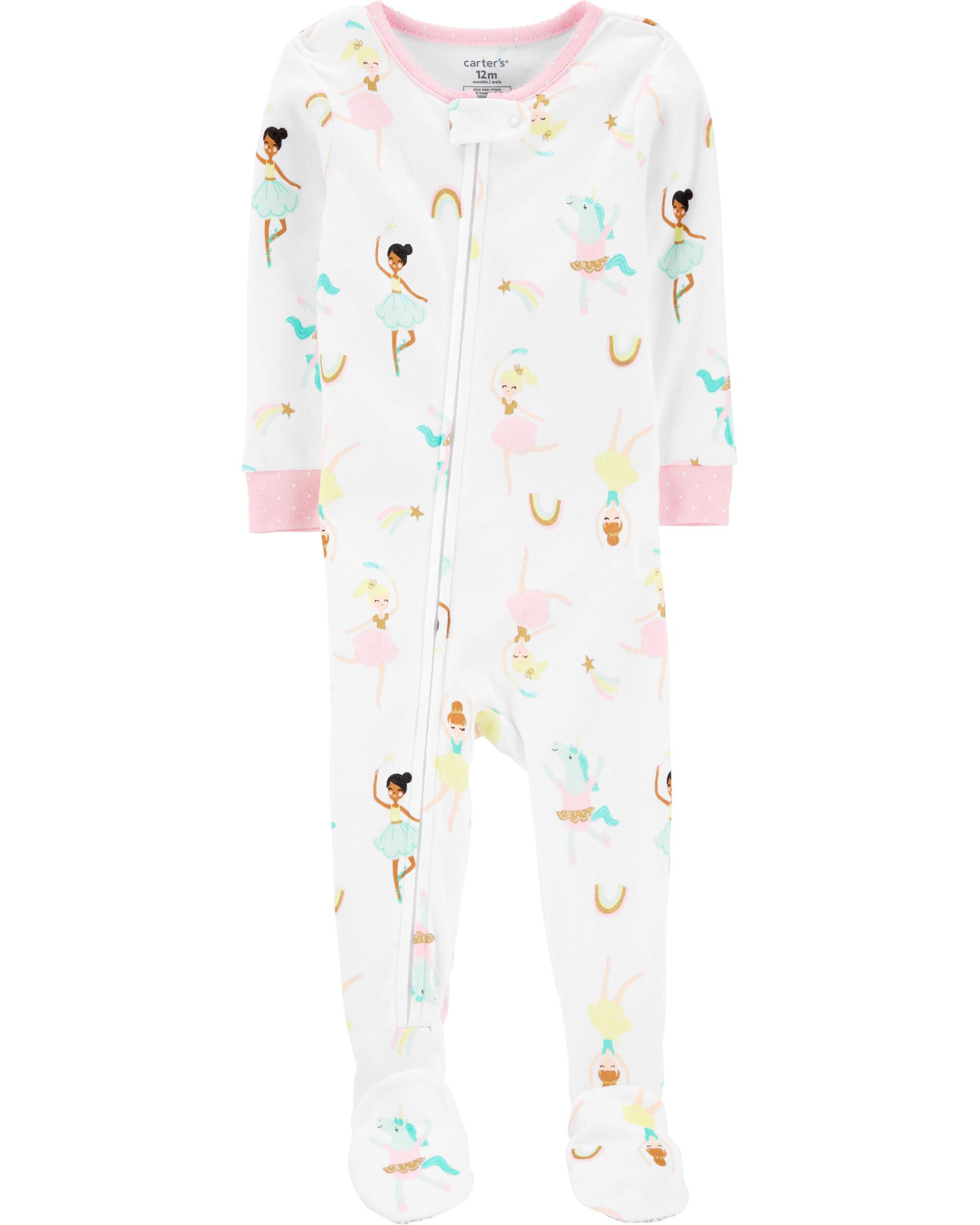 carters cotton footed pajamas