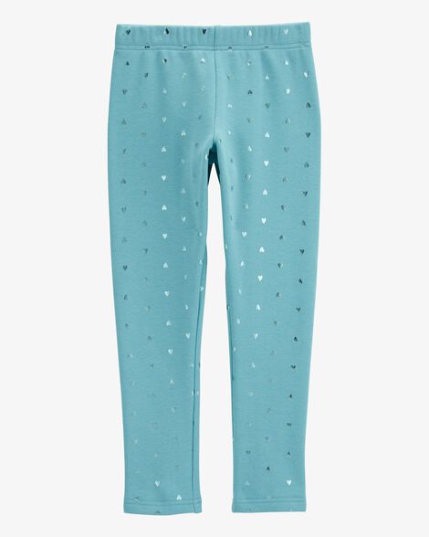Product image 2 of Girls Metallic Heart Cozy Fleece Leggings