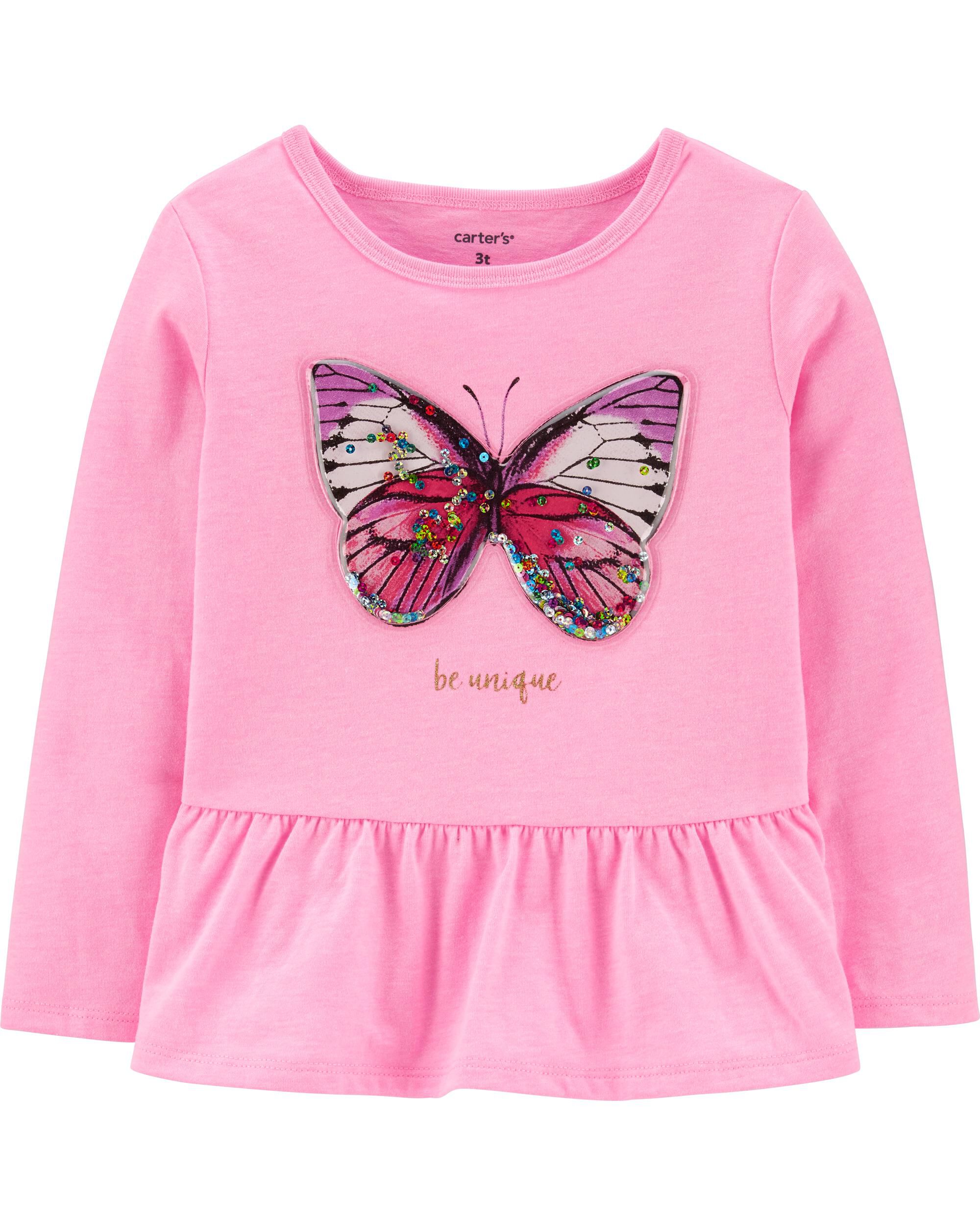 *CLEARANCE* Neon Interactive Butterfly Peplum Top