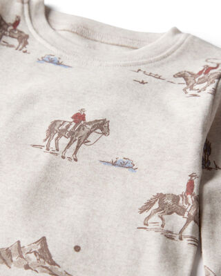Product image 2 of Toddler Organic Cotton Pajamas in Western Rodeo Print