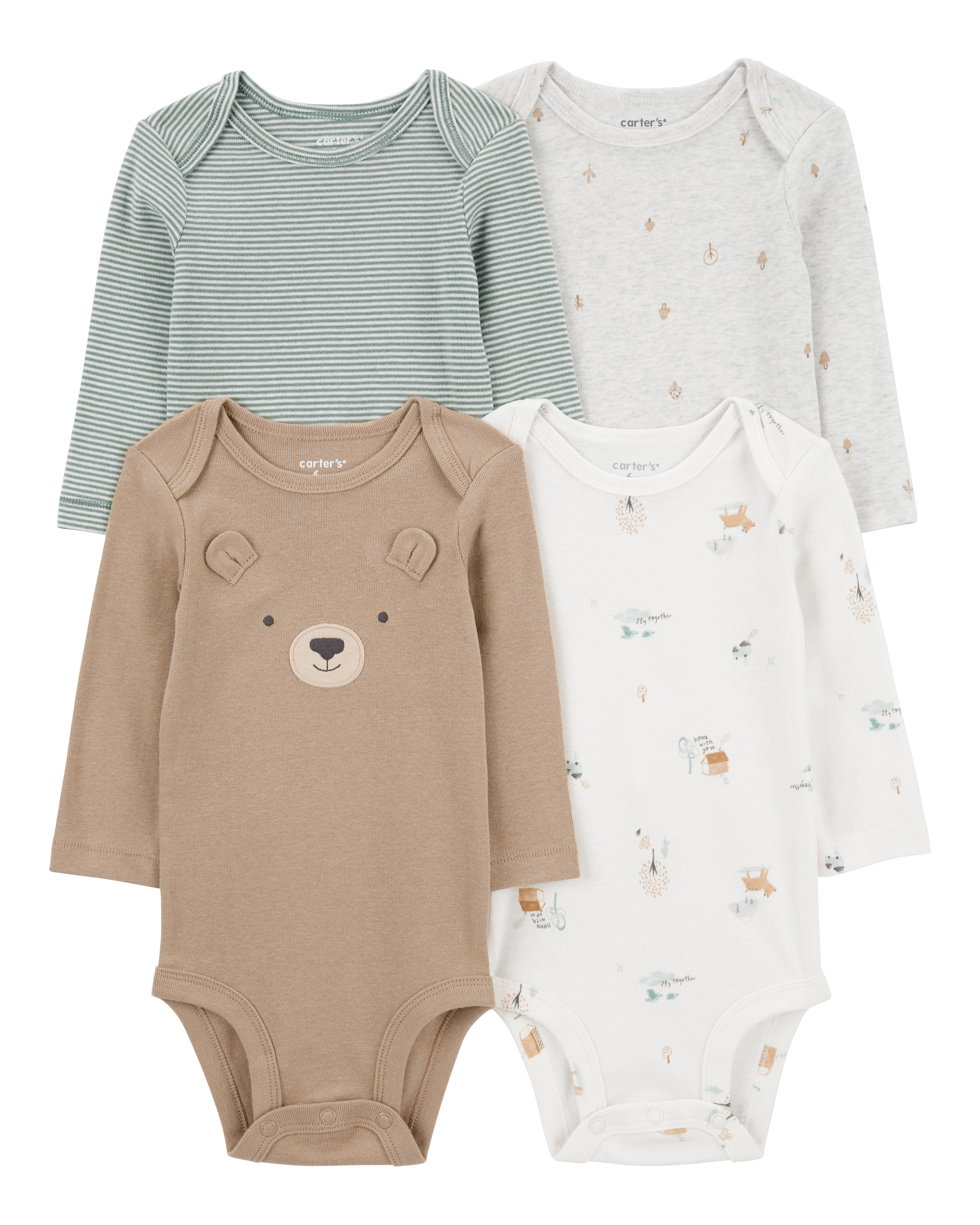 Baby 4-Pack Bear Long-Sleeve Bodysuits