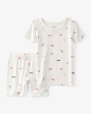 Product image 1 of Toddler Camp Print PurelySoft 2-Piece Pajamas - Ivory