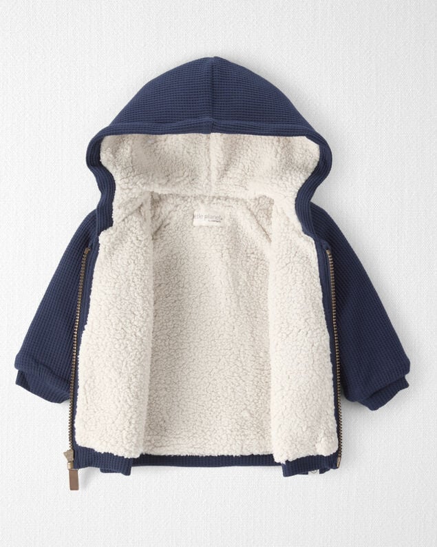 Product image 2 of Baby Waffle Knit Hooded Jacket Made with Organic Cotton