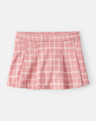 Product image 1 of Baby Girl Plaid Print Knit Skort - Pink