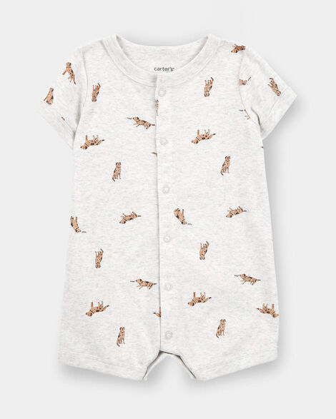 baby boy dog romper - grey