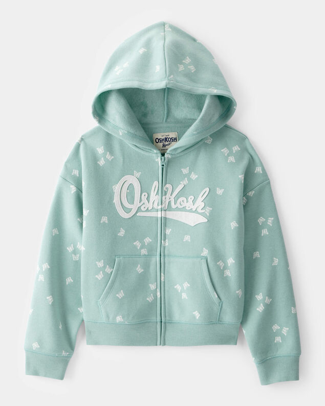 Product image 1 of Girls Butterfly Print DayDream Fleece Jacket - Green