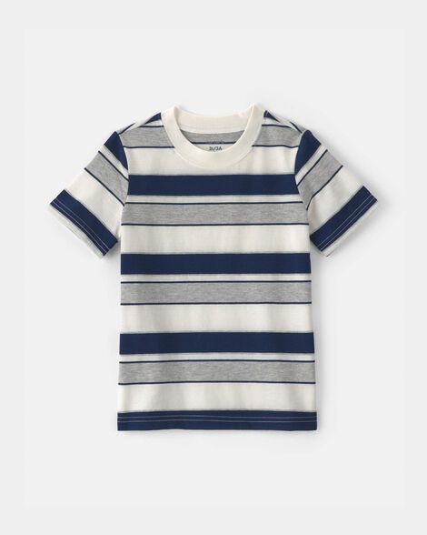 toddler boy striped short-sleeve t-shirt - blue/grey