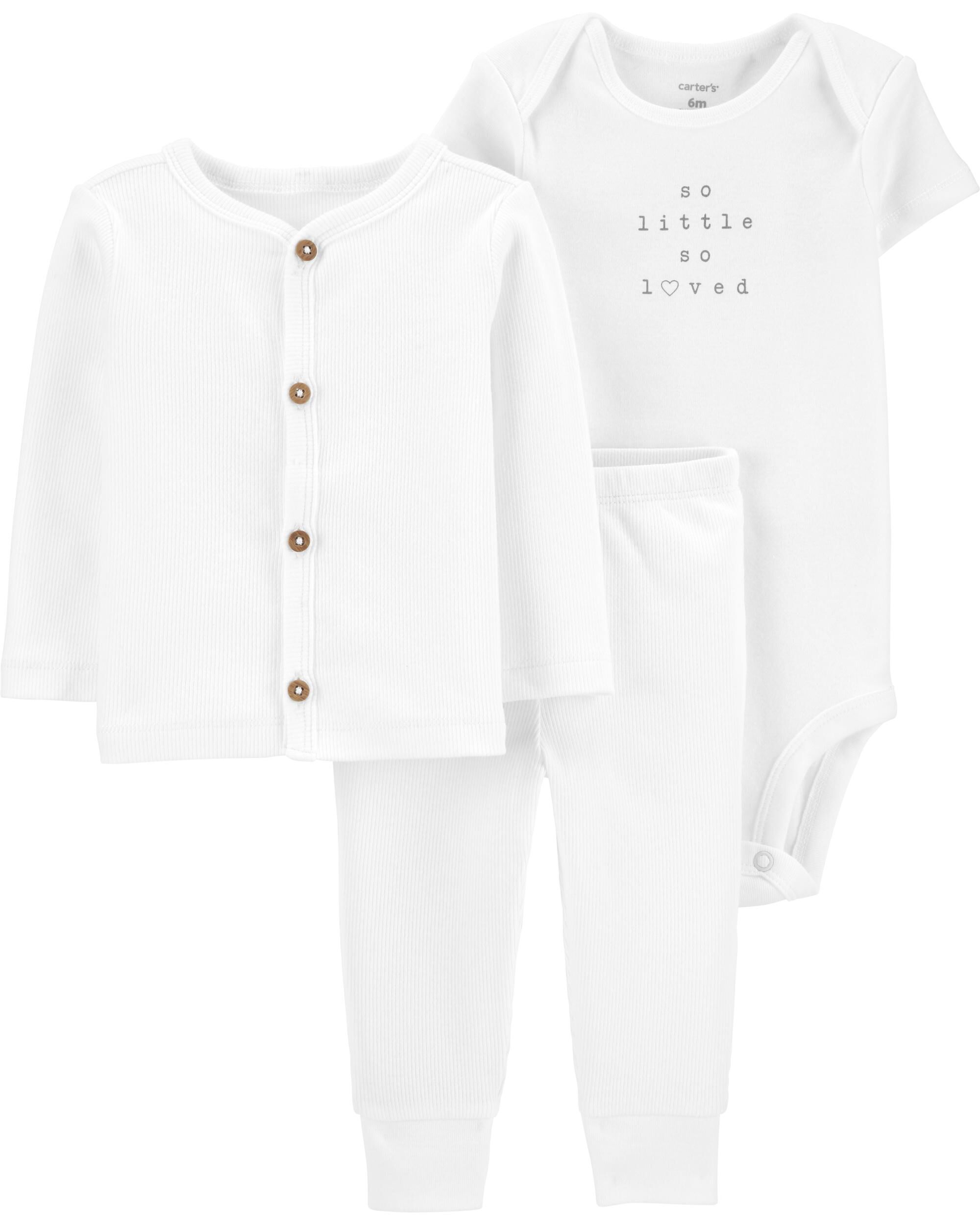 White Baby 3-Piece Little Cardigan Set 