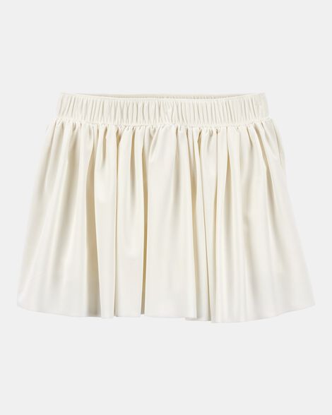 kid stretch skort - white